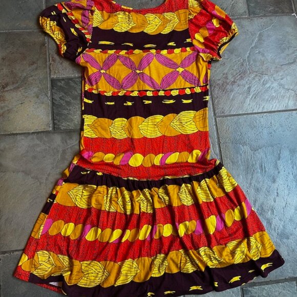 Voom by Joy Han Puffed Short-Sleeve Bold Vibrant Summer Dress Women's Size (2-4) - Picture 5 of 9